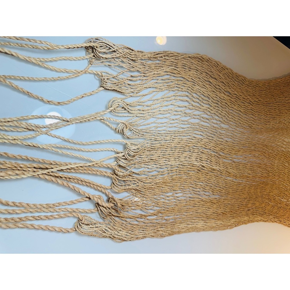 Vintage Hand Woven Sisal Rope Hammock Natural Fiber Mayan Boho Garden 10 ft - Picture 9 of 13